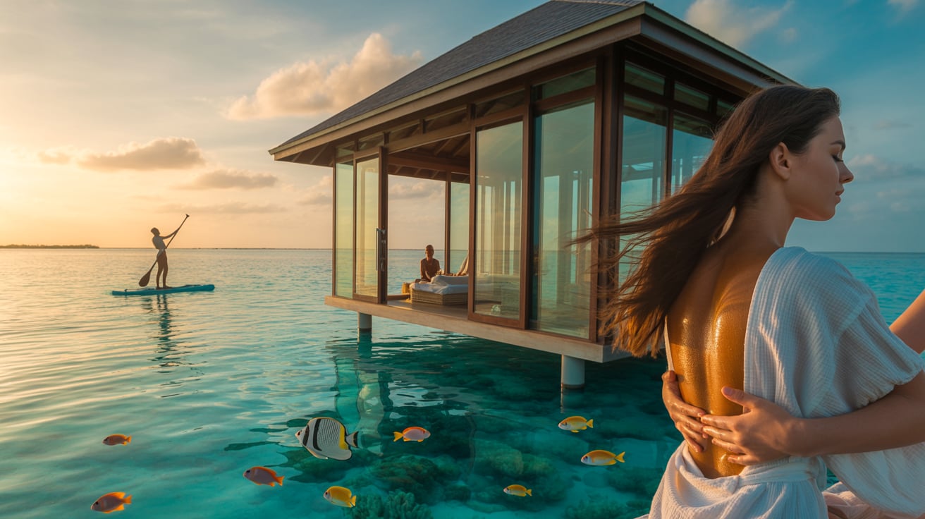 wellness escape: In the Maldives, wellness floats above jewel-toned lagoons. Imagine a massage in an overwater glass pavilion, where tropical fish dart beneath you as skilled hands melt stress away with sandalwood oil. Begin your day with *aqua yoga* on a stand-up paddleboard, then detox in a sea salt cave lined with Himalayan crystals. Resorts here tailor experiences to the tides—try dolphin-chakra alignment (yes, really) at dusk or a coral-friendly snorkel meditation at sunrise. For the ultimate reset, book a private sandbank dinner under the stars, followed by a moonlit aromatherapy soak in your villa’s plunge pool. This is where luxury and deep healing ripple together.